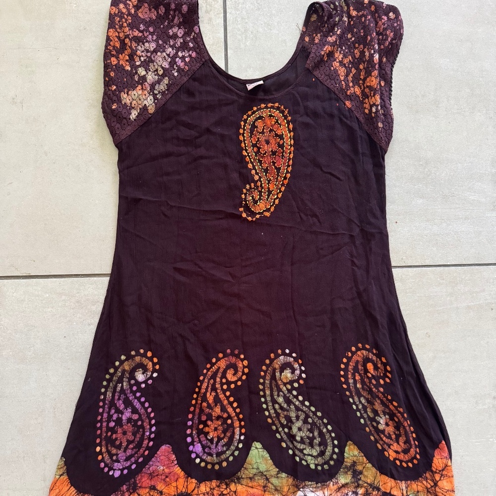 🔥 4 for $20 DEAL 🔥 Shoreline Boho Paisley Tunic Dress L/XL - Picture 2 of 10